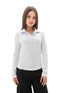 ELOISE – Bluza polo pentru fete cu maneca lunga, model rib, alb